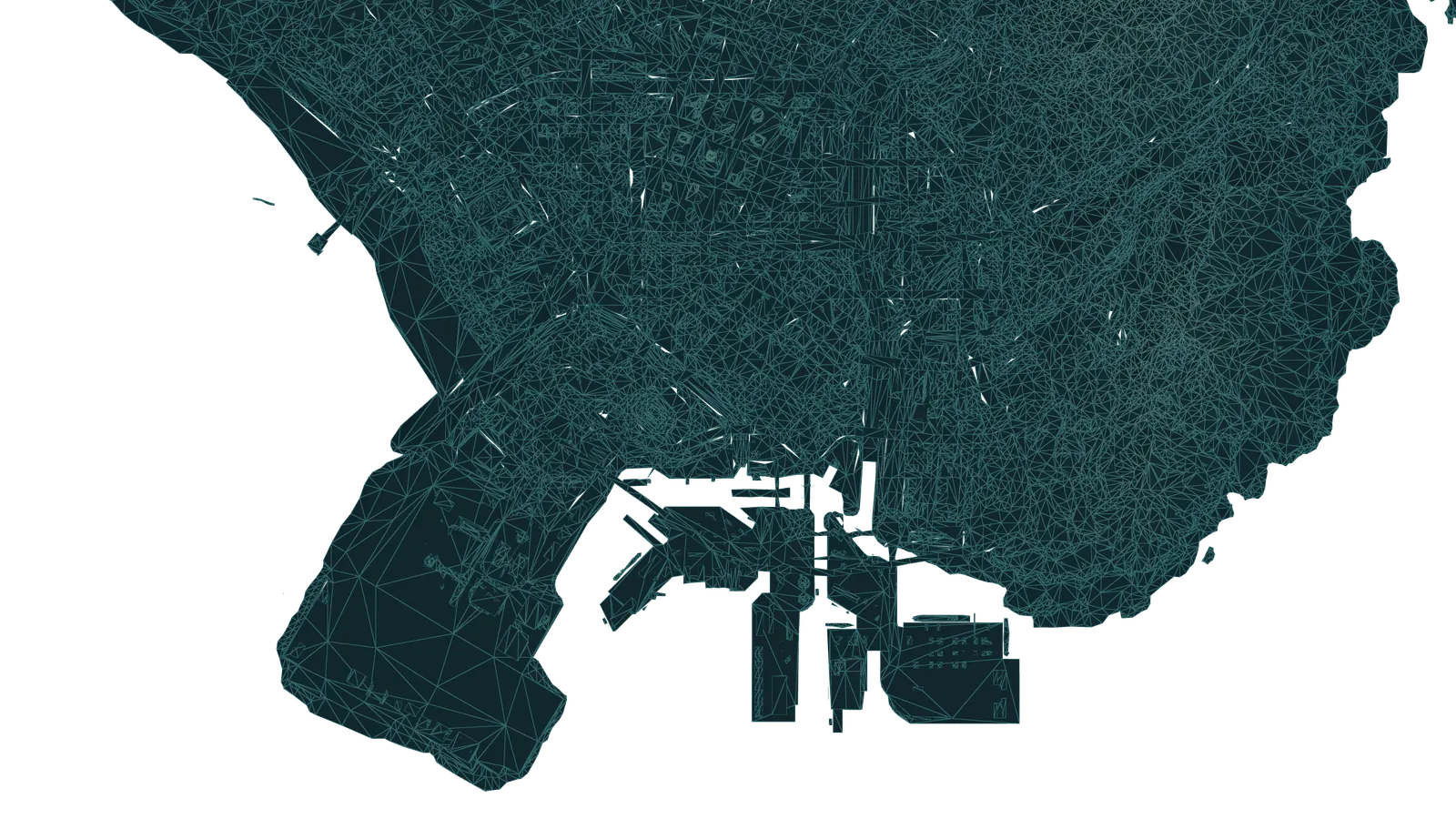 Parallax's prepared wireframe overview of San Andreas.